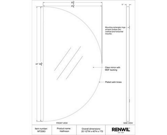 Halfmoon Wall Mirror by Renwil