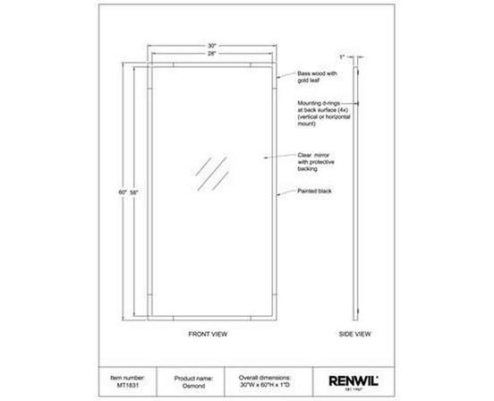 Osmond Wall Mirror by Renwil