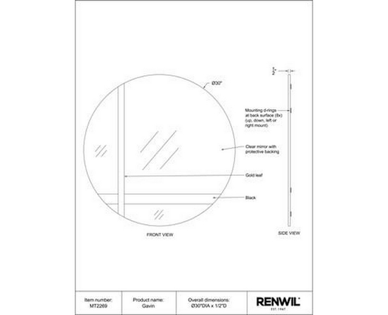 Gavin Wall Mirror by Renwil