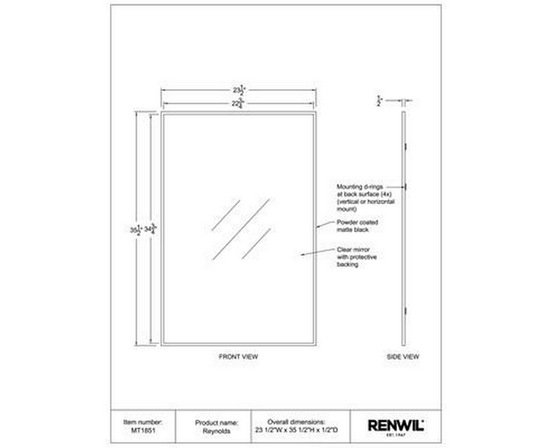 Reynolds Wall Mirror by Renwil