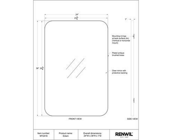 Edwin Wall Mirror by Renwil