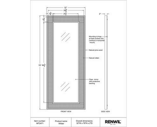 Wilder Wall Mirror by Renwil