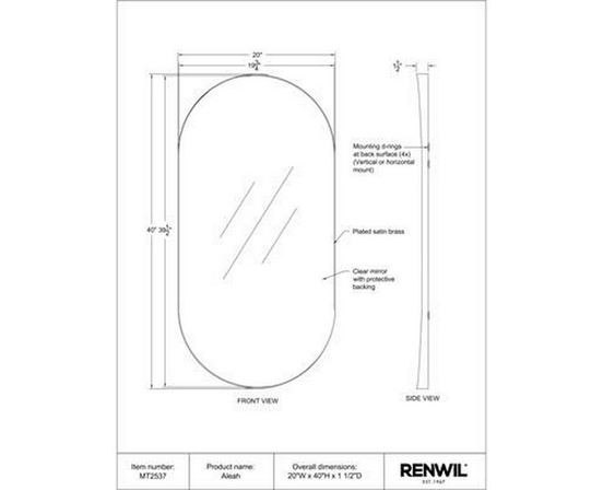 Aleah Wall Mirror by Renwil