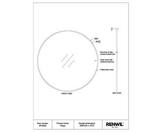 Parga Wall Mirror by Renwil