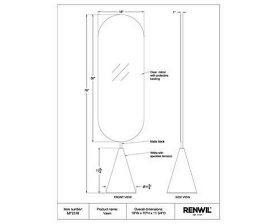 Vawn Floorstanding Mirror by Renwil