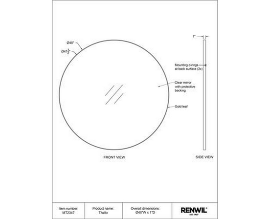 Thallo Wall Mirror by Renwil