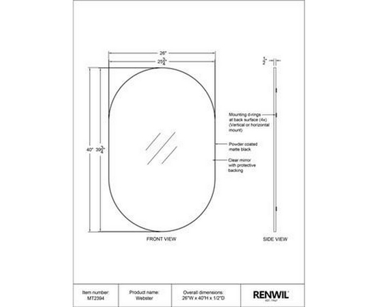 Webster Wall Mirror by Renwil