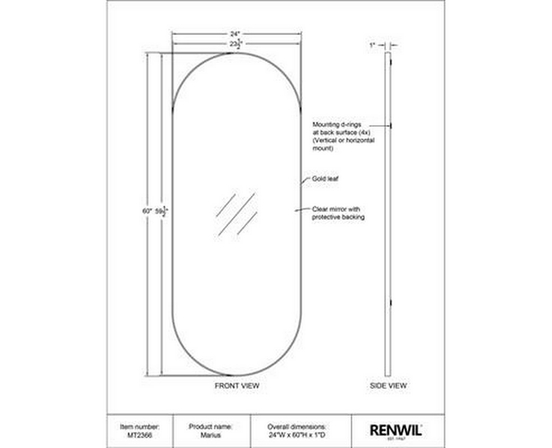Marius Wall Mirror by Renwil