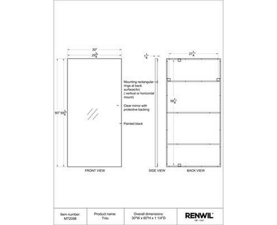 Trilo Wall Mirror by Renwil