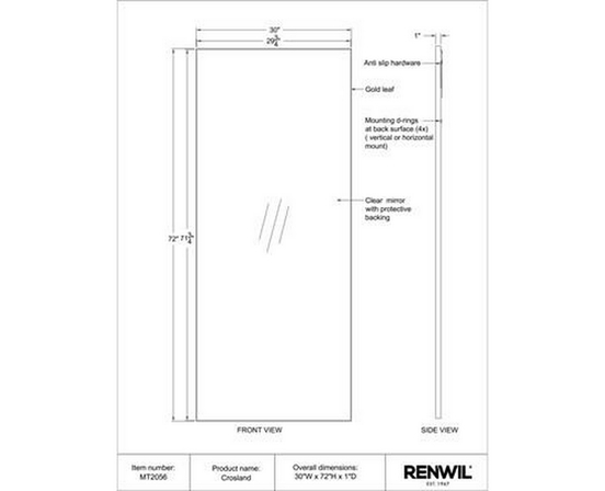 Crosland Wall Mirror by Renwil