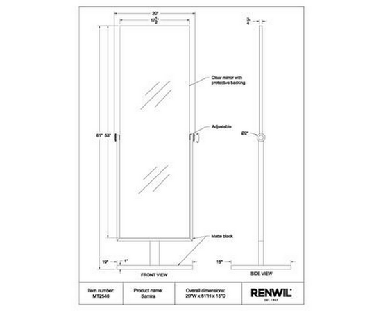 Samira Floorstanding Mirror by Renwil