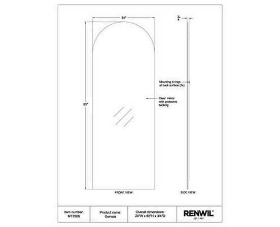 Gervais Wall Mirror by Renwil