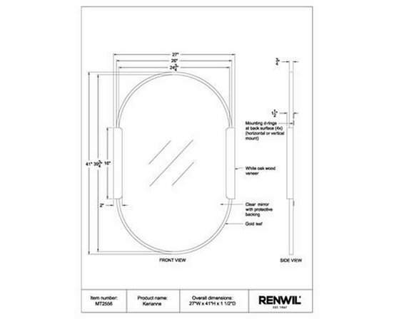Kerianne Wall Mirror by Renwil