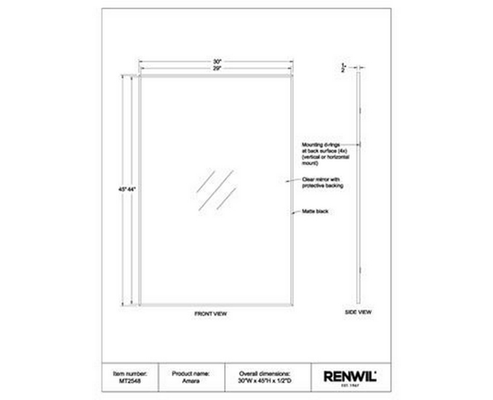 Amara Wall Mirror by Renwil