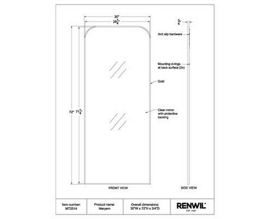 Meryem Wall Mirror by Renwil