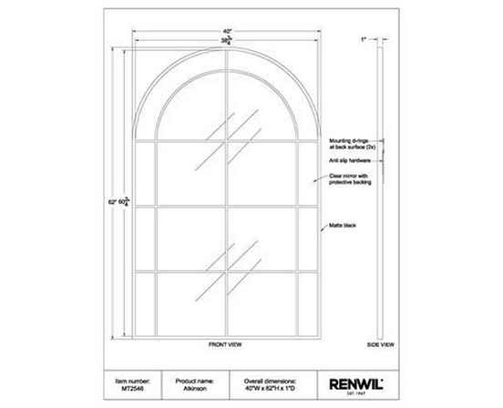Atkinson Wall Mirror by Renwil