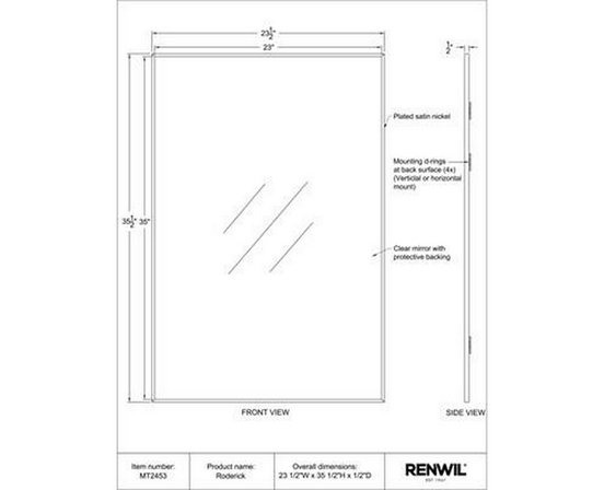 Roderick Wall Mirror by Renwil