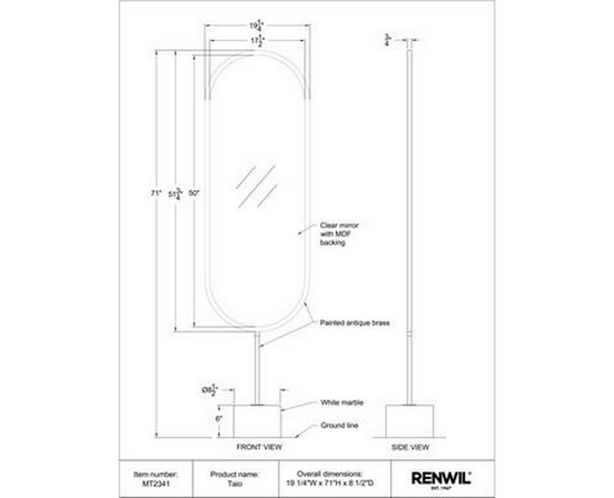 Taio Floorstanding Mirror by Renwil