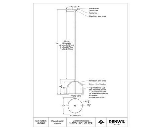Alicante Pendant by Renwil