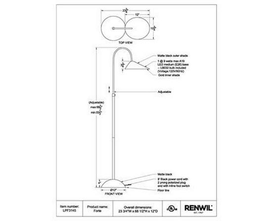 Forte Floorstanding Lamp by Renwil