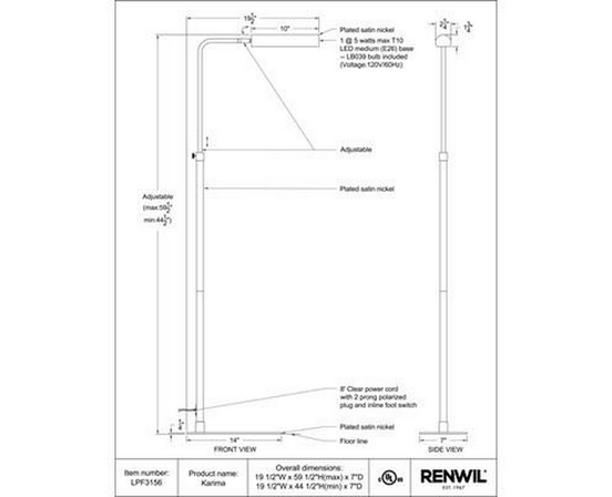 Karima Floorstanding Lamp by Renwil