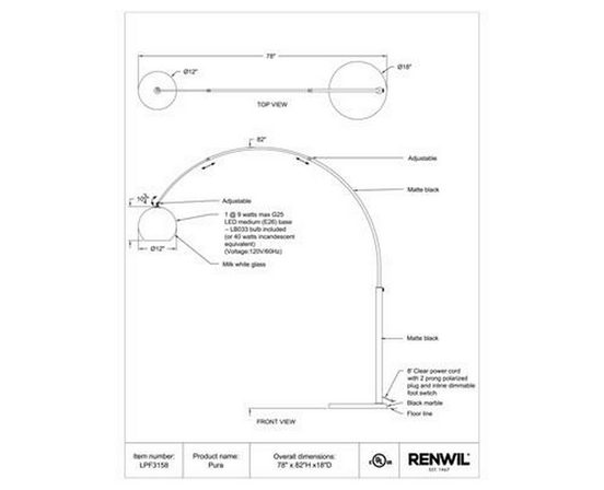 Pura Floorstanding Lamp by Renwil
