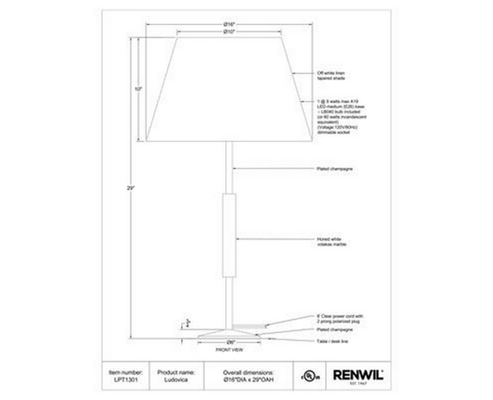 Ludovica Table Lamp by Renwil