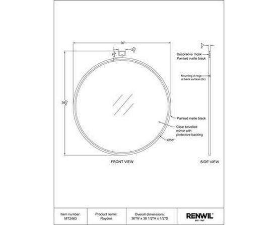 Rayden Wall Mirror by Renwil