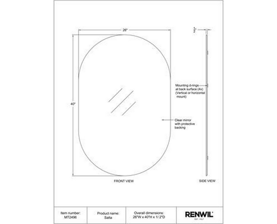 Salta Wall Mirror by Renwil