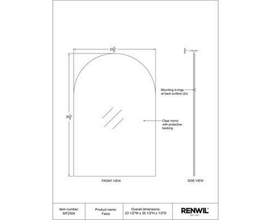 Faiza Wall Mirror by Renwil