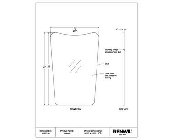 Artesia Wall Mirror by Renwil