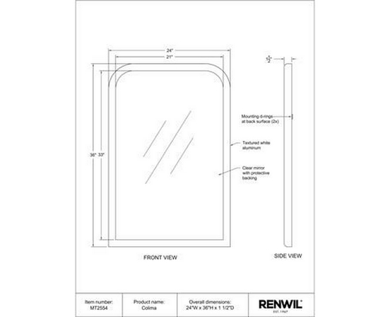 Colima Wall Mirror by Renwil