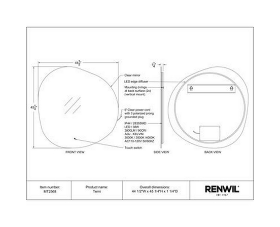 Terni Wall Mirror by Renwil