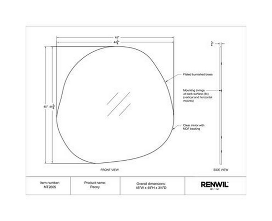Peony Wall Mirror by Renwil