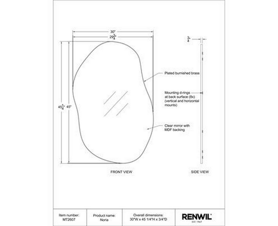 Noria Wall Mirror by Renwil