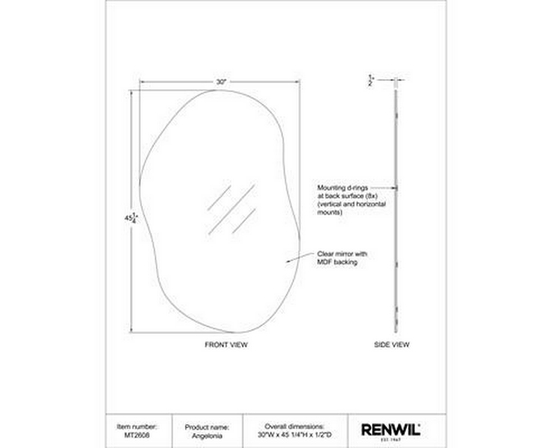 Angelonia Wall Mirror by Renwil