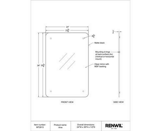 Aine Wall Mirror by Renwil