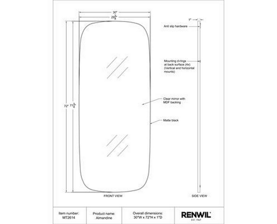 Almandine Wall Mirror by Renwil