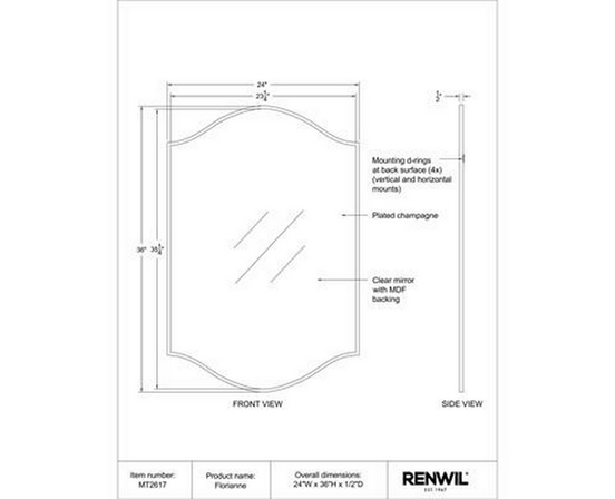 Florianne Wall Mirror by Renwil