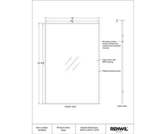Cider Wall Mirror by Renwil