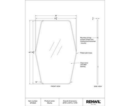 Mocha Wall Mirror by Renwil