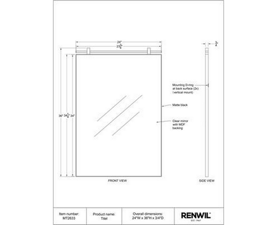 Titel Wall Mirror by Renwil