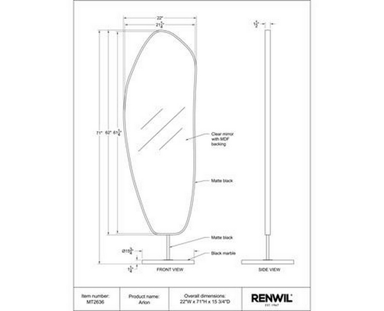 Arlon Floorstanding Mirror by Renwil