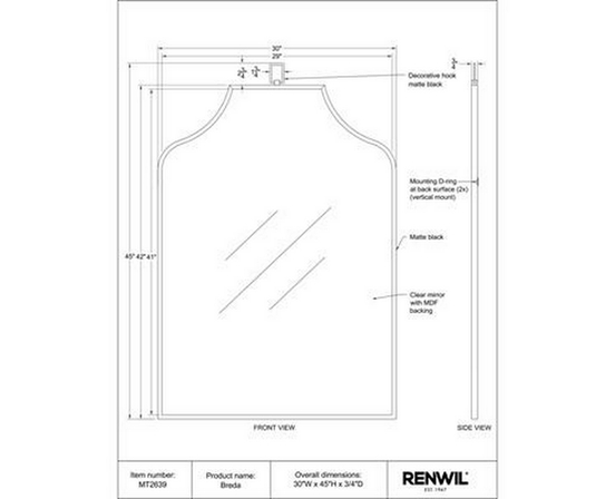 Breda Wall Mirror by Renwil