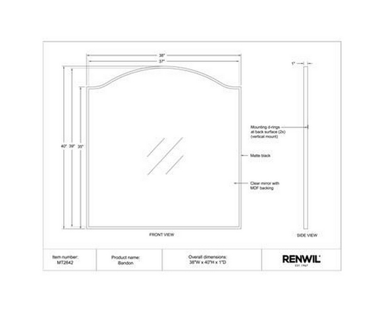 Bandon Wall Mirror by Renwil