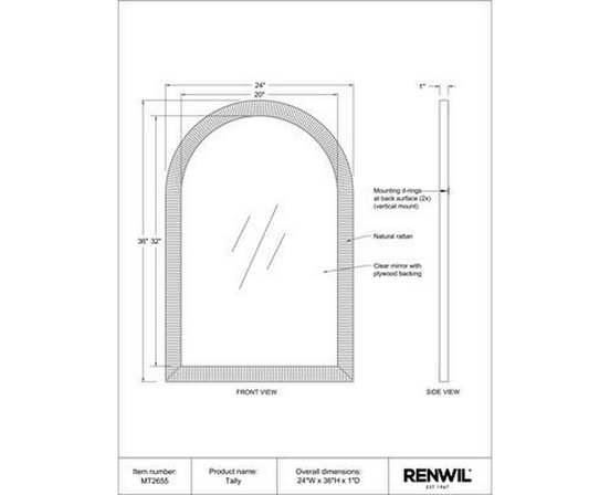 Tally Wall Mirror by Renwil