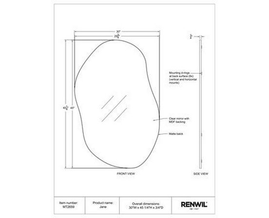 Jane Wall Mirror by Renwil