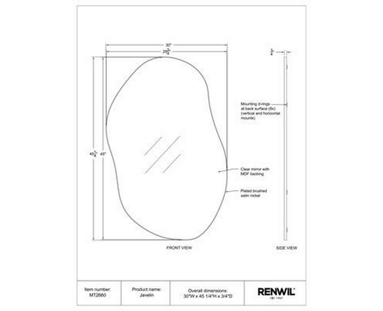 Javelin Wall Mirror by Renwil