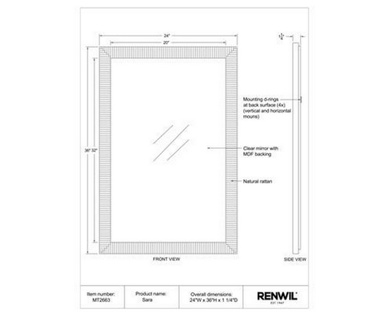 Sara Wall Mirror by Renwil