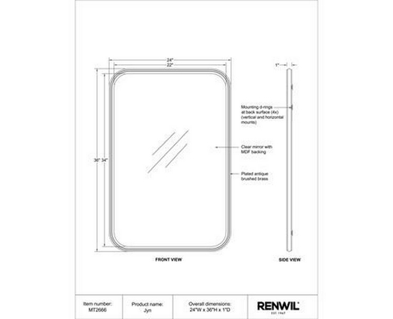 Jyn Wall Mirror by Renwil